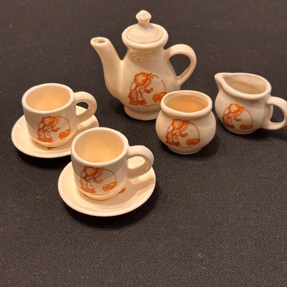 Vtg Chilton Toys Hollie Hobbie Porcelain China Tea Set